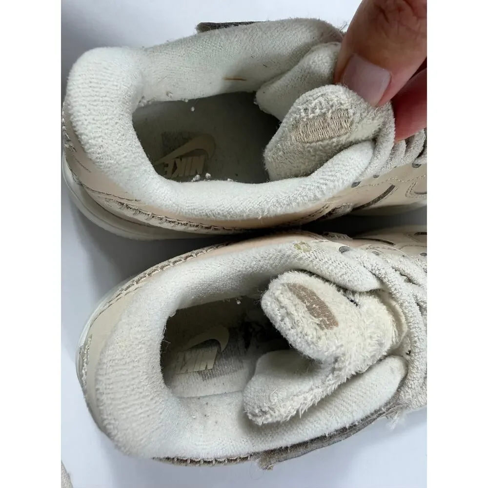 Nike Force 1 Low EasyOn Kids Sneakers Beige Sail Velcro Size 12 kids